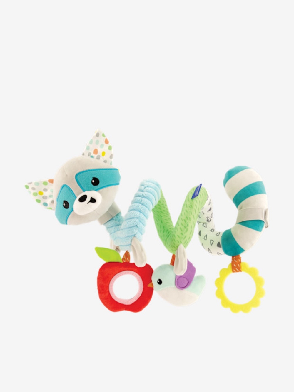 Infantino WWO Teal & Green Spiral Plush Activity Toy with Hanging Charms